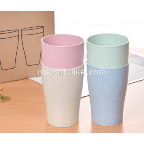 Set 4 Set Piala Minum Straw Gandum